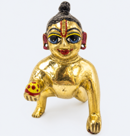 Premium Brass Laddu Gopal Idol with Laddu